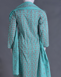 Turquoise Chikankari 3-Piece Suit - Product 59 - Editorial Lookbook Angle 5 - PRODUCT59 | Joycelyn Fashion
