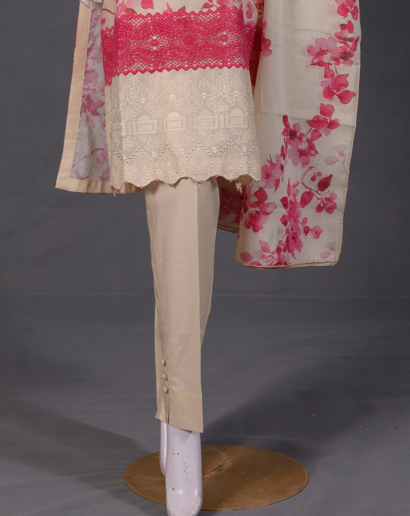 Luxury Pret Embellished Chikankari Suit - JFS844 &ndash; View 3