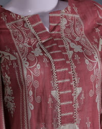 Ethnic Geometric Printed Lawn 3-Piece Suit - Product 61 - Editorial Lookbook Angle 5 - PRODUCT61 | Joycelyn Fashion