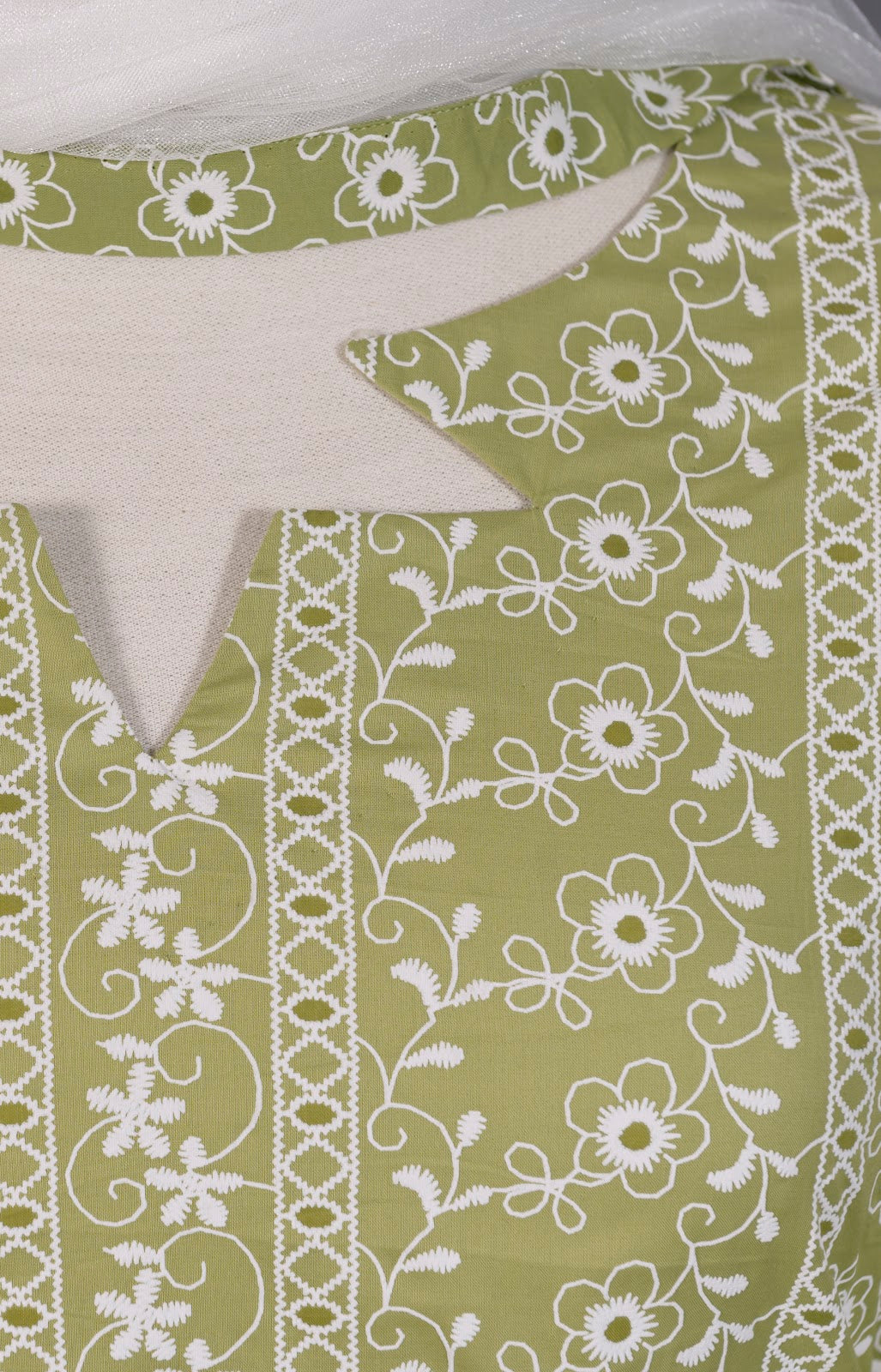 Olive Green Printed Lawn 2-Piece Shirt & Dupatta - View 12