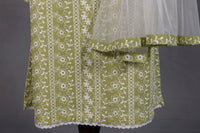 Olive Green Printed Lawn 2-Piece Shirt & Dupatta - Editorial Lookbook Angle 9 - JFS961 | Joycelyn Fashion