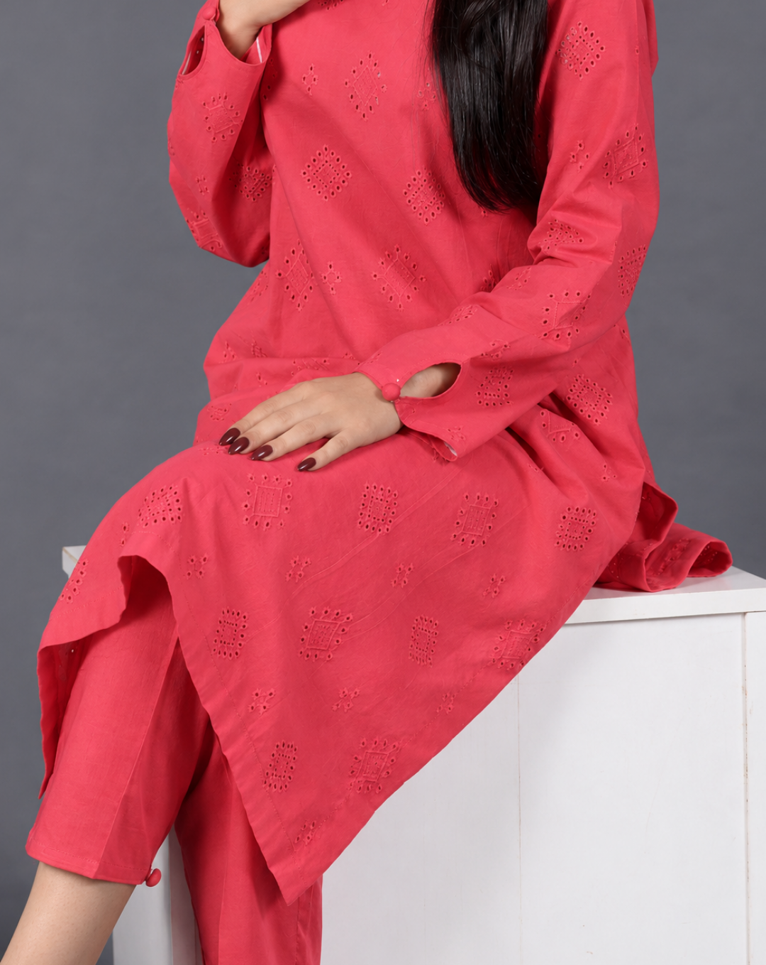 Hibiscus 2-Piece Chikankari Suit - View 3