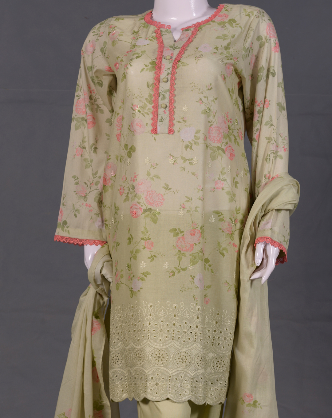 Chikankari Artisan 3-Piece Suit - JFS814