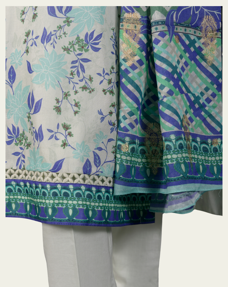 Printed Lawn Designer 3-Piece Suit - Product 40 &ndash; View 4
