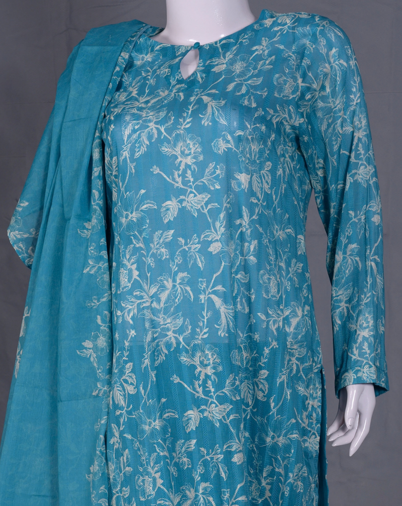 Chikankari Hand-Embroidered 3-Piece Suit - JFS730 &ndash; View 2