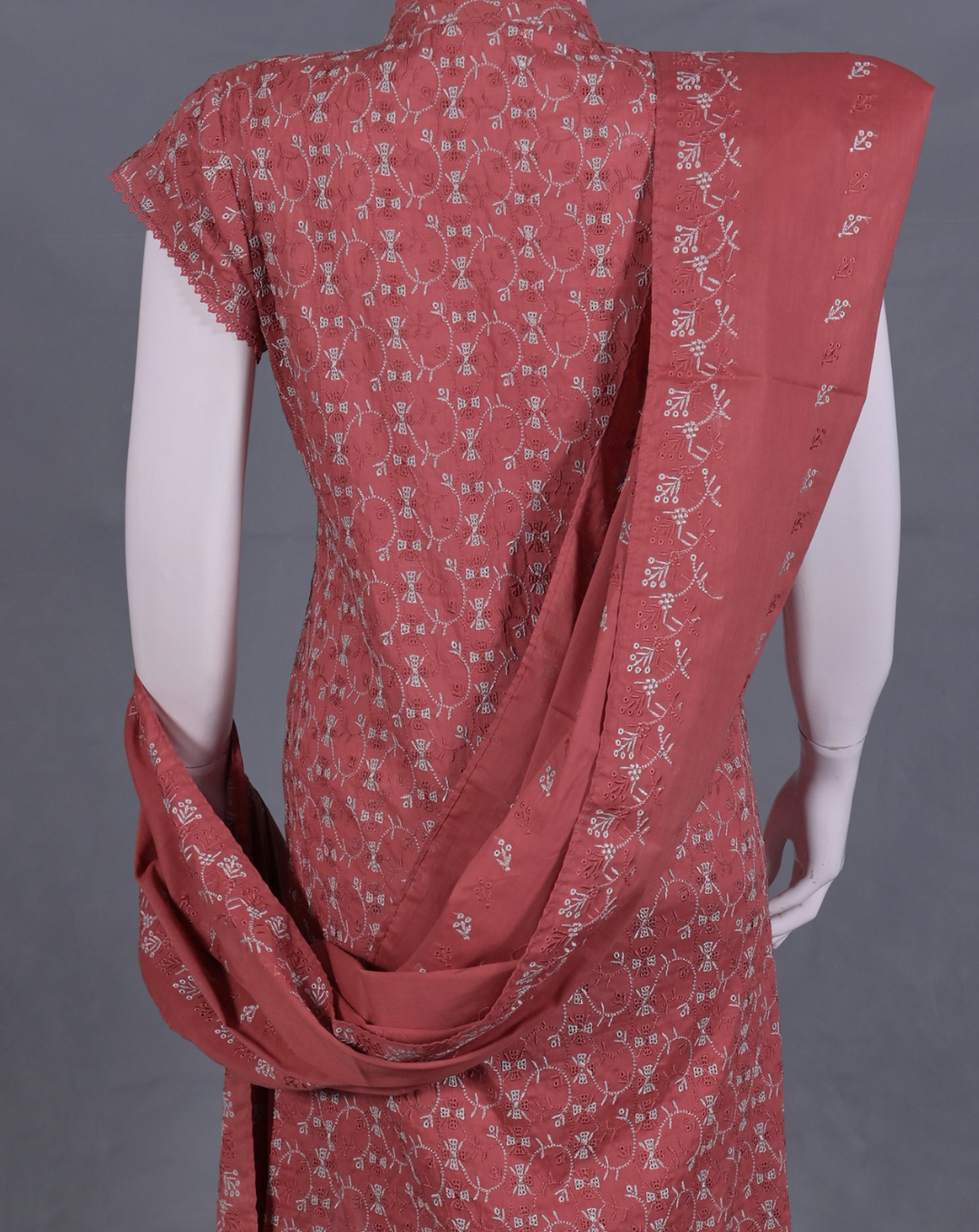 Chikankari Lace-Work Kurti & Trouser Suit - Product 46 - View 3