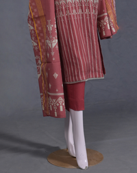 Ethnic Geometric Printed Lawn 3-Piece Suit - Product 61 - Editorial Lookbook Angle 7 - PRODUCT61 | Joycelyn Fashion