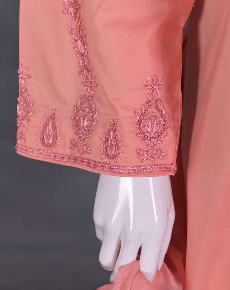 Peach Embroidered 3-Piece Suit - Product 50 &ndash; View 4