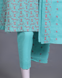 Turquoise Chikankari 3-Piece Suit - Product 59 - Editorial Lookbook Angle 6 - PRODUCT59 | Joycelyn Fashion
