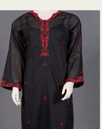 Dupatta drape and styling of Swiss Lawn Hand-Embroidered Suit - JFS811 - JFS811 | Joycelyn Fashion