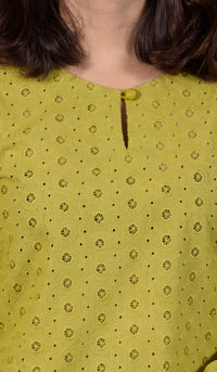 Olive Green 2-Piece Chikankari Suit - Editorial Lookbook Angle 12 - JF0029 | Joycelyn Fashion