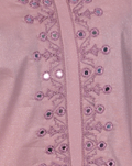 Pink Rose Shimmer Cotton 3-Piece Suit with Hand Mirror Embroidery