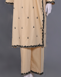 Ivory & Black Contrast Embroidered 3-Piece Suit - Product 51 - Editorial Lookbook Angle 4 - PRODUCT51 | Joycelyn Fashion