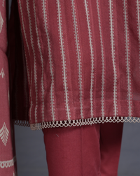 Ethnic Geometric Printed Lawn 3-Piece Suit - Product 61 - Editorial Lookbook Angle 4 - PRODUCT61 | Joycelyn Fashion