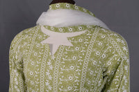 Olive Green Printed Lawn 2-Piece Shirt & Dupatta - Editorial Lookbook Angle 8 - JFS961 | Joycelyn Fashion