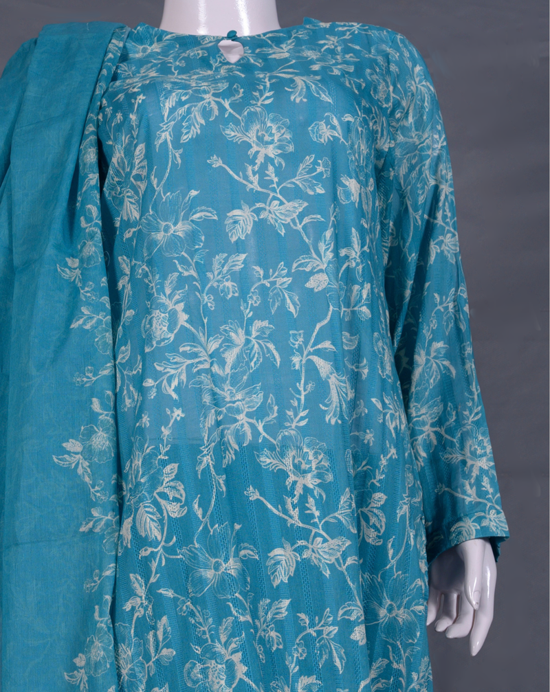 Chikankari Hand-Embroidered 3-Piece Suit - JFS730 &ndash; View 1