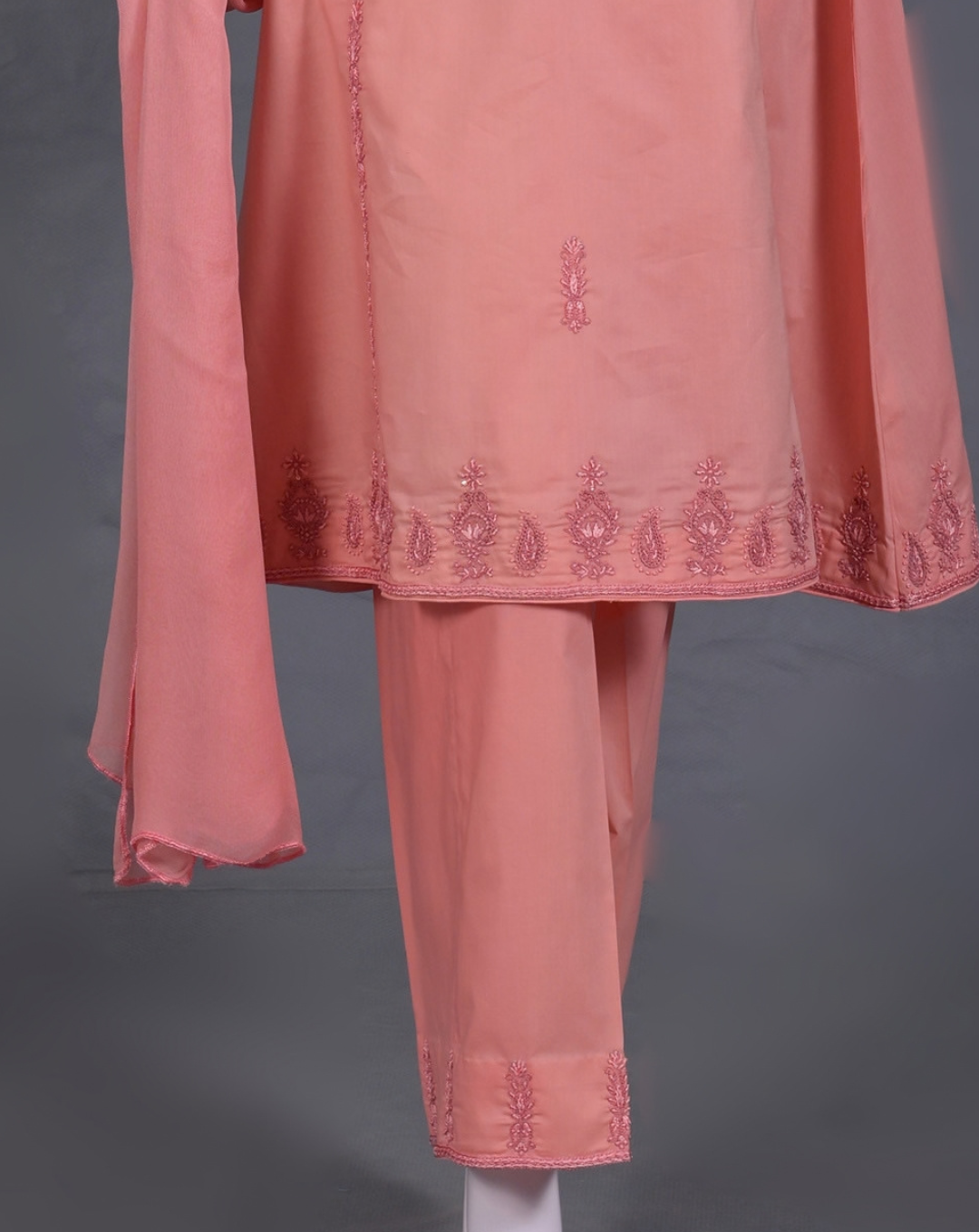 Peach Embroidered 3-Piece Suit - Product 50 - View 2