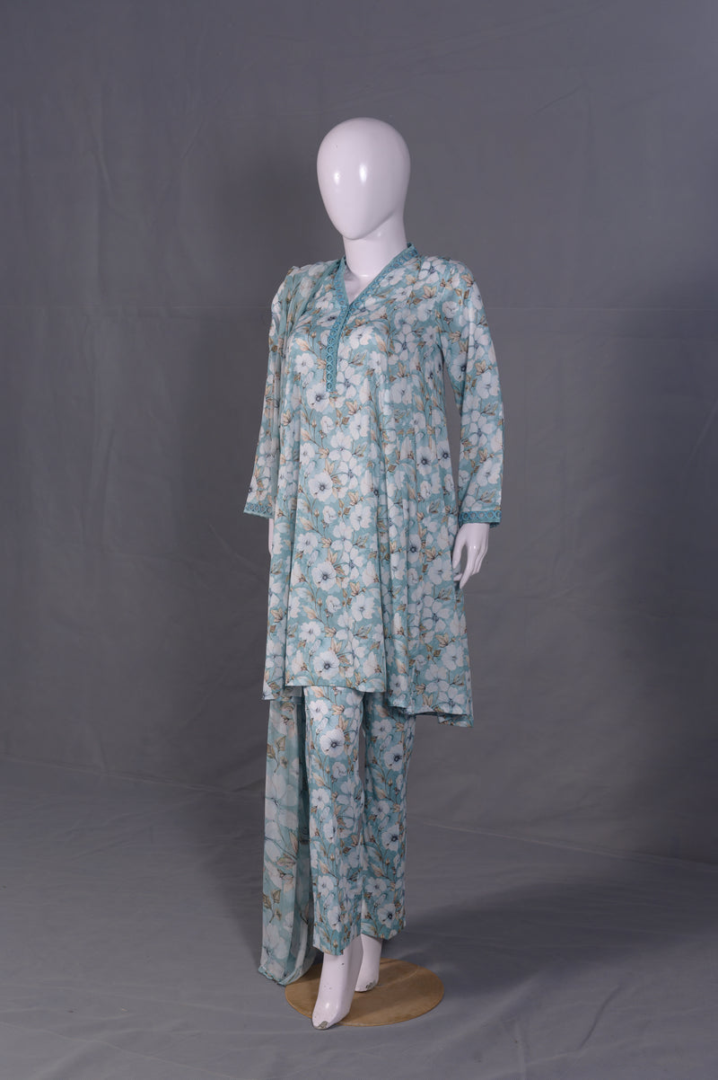 Chikankari Embroidered 3-Piece Suit - JFS797 &ndash; View 4