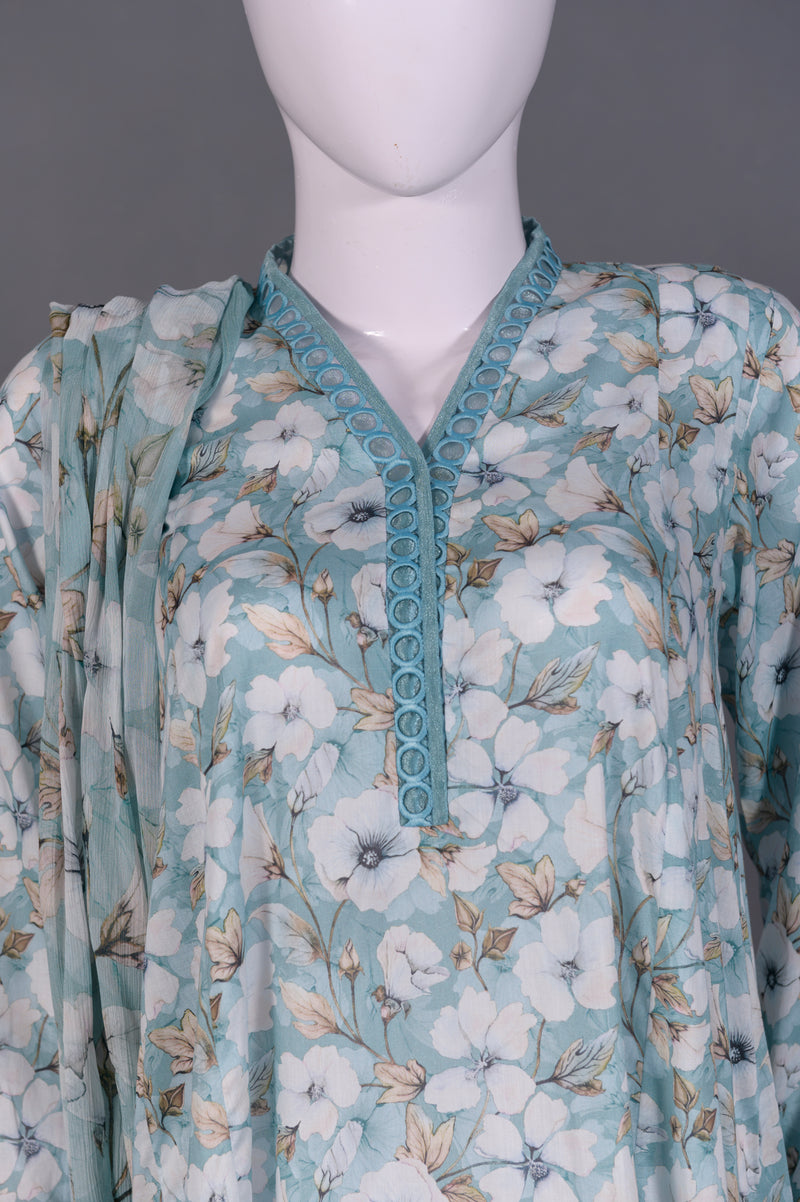 Chikankari Embroidered 3-Piece Suit - JFS797 &ndash; View 2