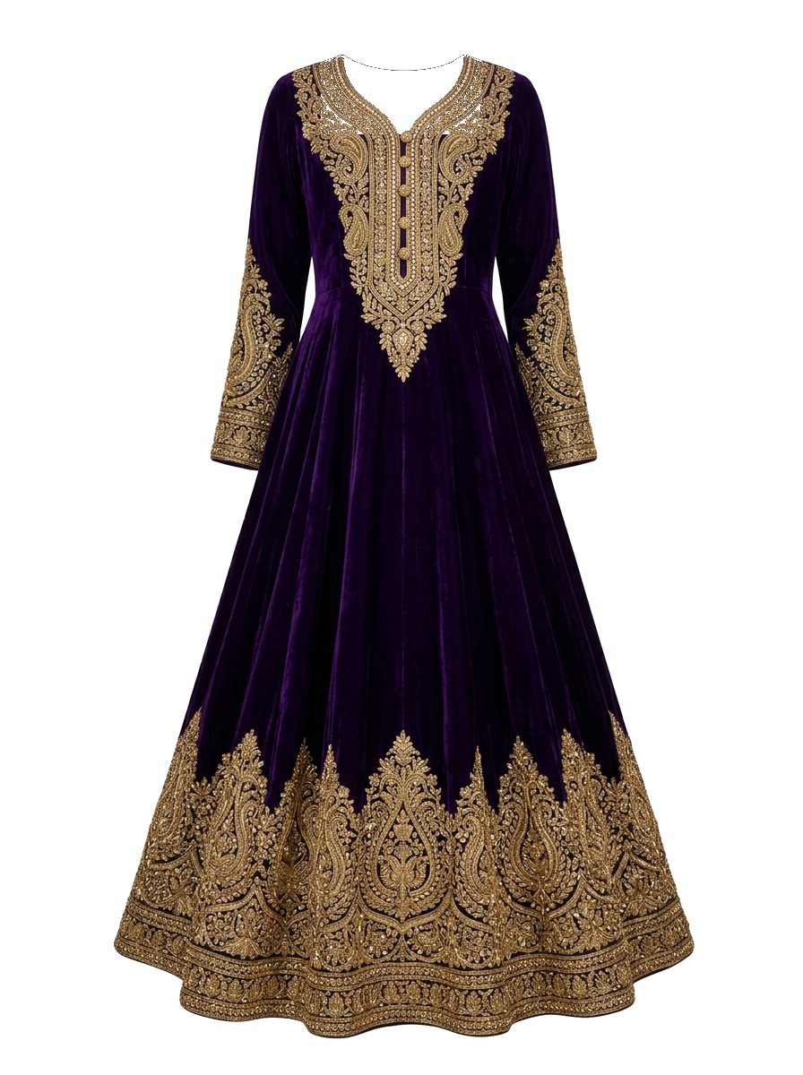 Royal Velvet Anarkali Cutout